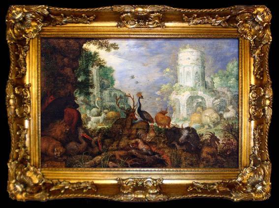 framed  Roelant Savery Orpheus attacked by Bacchantes, ta009-2